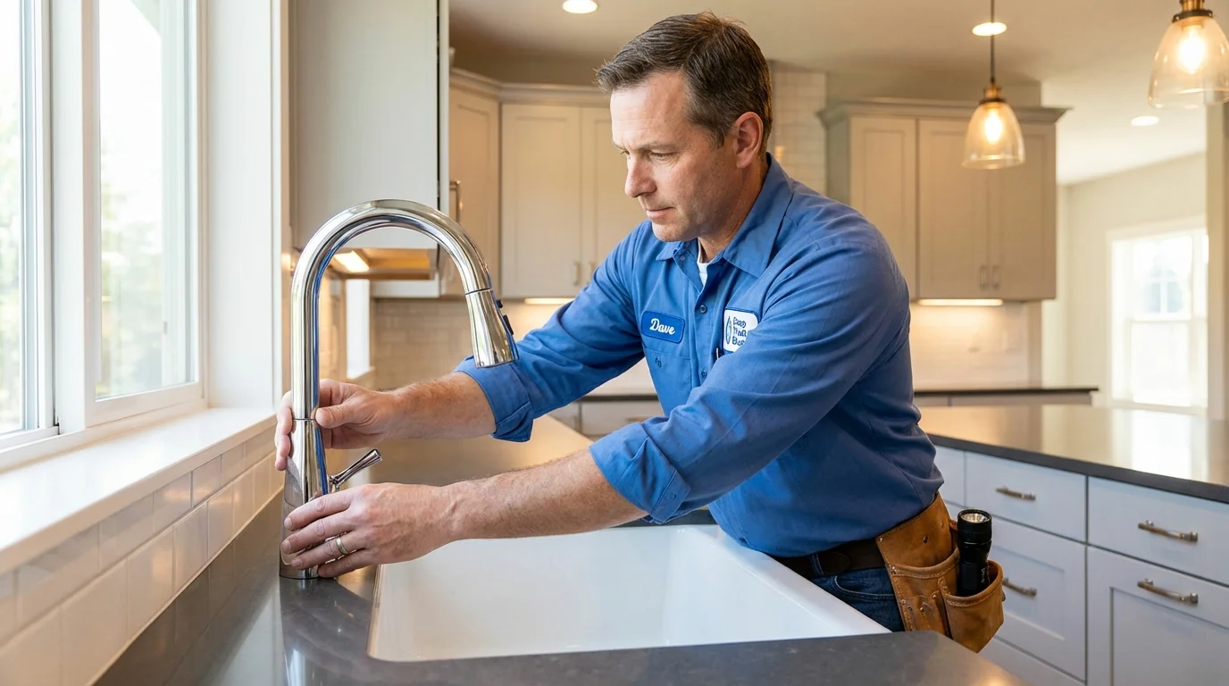 Kitchen faucet installation by Johns Plumbing LLC in Cuyahoga Falls