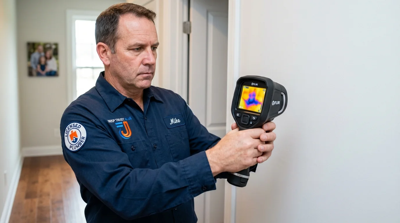 Thermal imaging leak detection by Johns Plumbing LLC in Cuyahoga Falls